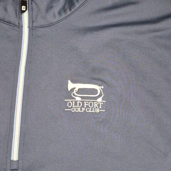 FootJoy Half Zip Performance Golf Vest Men L Blue Custom Club Logo Nylon Blend - Picture 4 of 10